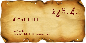 Öhl Lili névjegykártya