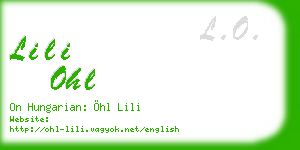 lili ohl business card