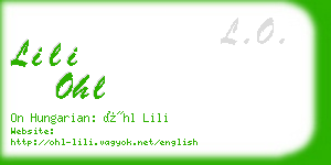 lili ohl business card